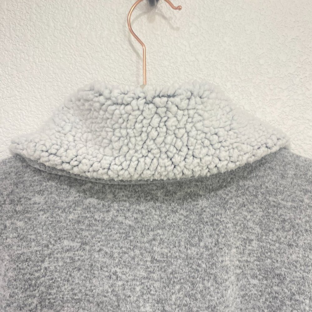 Ultra Flirt Pullover Sweatshirt Sherpa Collar Button Up Grey XL - Picture 5 of 6